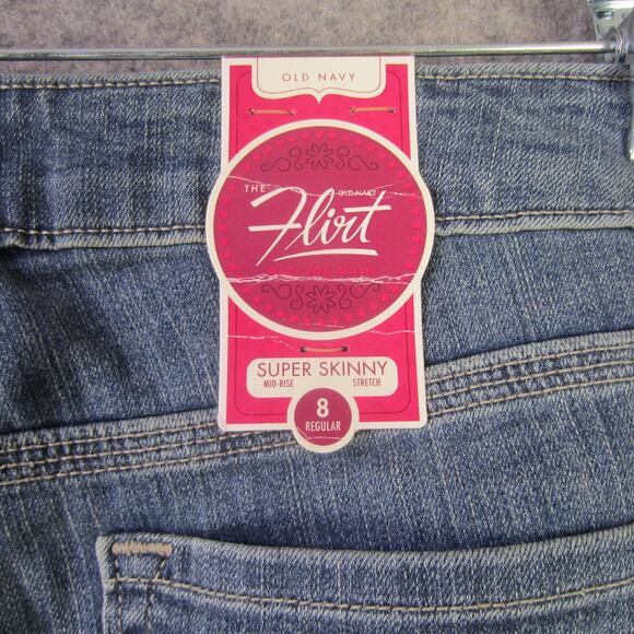 Old Navy Jeans Womens 8 Regular Blue Flirt Super Skinny Mid Rise Stretch Denim - Picture 7 of 10